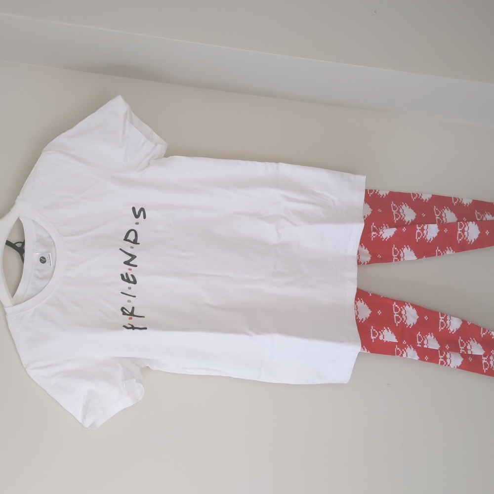 Holiday Friends tee jolly red Santa leggings Bundle